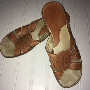 spring step ladies 7.5 brown leather sandals